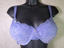 Savage X Fenty Lavender Purple Floral Lace Mesh Underwire Bra Size 36DD