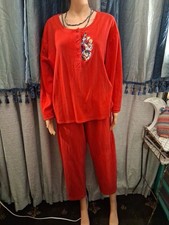 Looney Tunes Warner Bros Studio Vtg Embroidered Pj Lounge Set Sz L 90s Rare