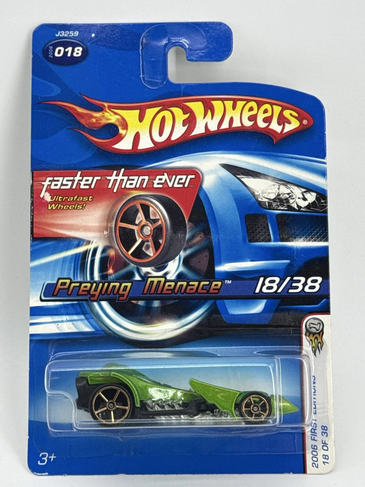 Hot Wheels 2006 Preying Menace Green FTE 18/38 First Editions J3259 Diecast