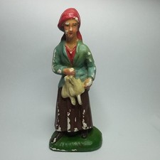 STATUA STATUINA PRESEPE VINTAGE GESSO EPOCA PERSONAGGIO EPOCA cm 14 CONTADINA