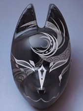 Full Face Kitsune Mask Fox Mask "Yoiyami" Traditional Japanese Handcrafted L