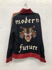 GUCCI GG Star Track Jacket Men's S Cat Acetate Souvenir Green Red CX4