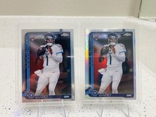2025 Topps Chrome Football Cam Ward Silver Refractor & Base RC Titans