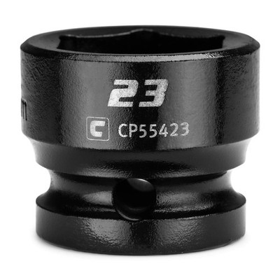Capri Tools 23 mm Stubby Impact Socket, 1/2 in. Drive, 6-Point, Metric, 23 