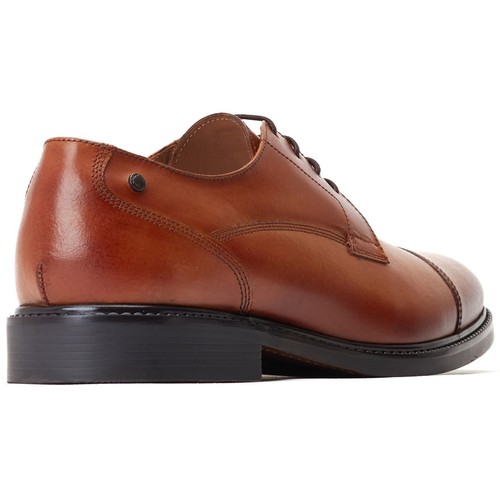 Zapatos Oxford Base London Magnus de cuero para hombre bronceado quemado nuevos - Imagen 2 de 6