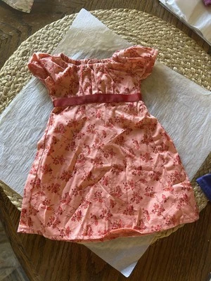 American Girl 18" Doll Retired Caroline Travel Outfit Coral Floral Dress ONLY