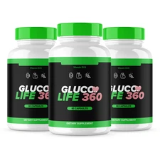 (3 Pack) Gluco Life 360 Capsules, GlucoLife360 Blood Health Support 180 Capsules