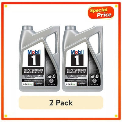 Mobil 1 Advanced Full Synthetic Motor Oil 5W-30, 5 Quart x 2 pack