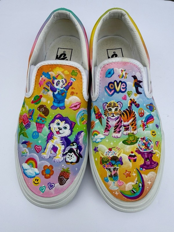RARE Lisa Frank Inspired Hand Painted Vans Shoes - Size 8.5W/7M  - Only 1 Made