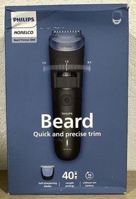 Philips Waterproof Beard Trimmer 3000 Series, Self-Sharpening Blades - BT3620/40