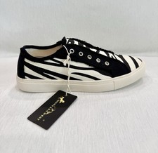 Montana West Women s Slip-On Sneakers Zebra Print Cotton Upper Black/White 9