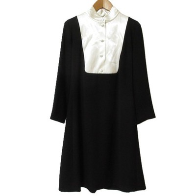 LANVIN long sleeve knee length dress size 40 black Ivory Women USED