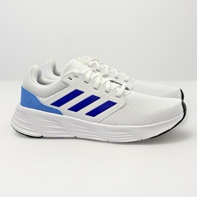 Size 9.5 Men s Adidas Galaxy 6 White Semi Blue Burst IE8141 New