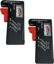 Battery Tester Checker, Universal Small for AAA 2, Black, Red