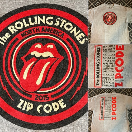 ROLLING STONES Zip Code Tour 2015 Licensed Concert T-Shirt. 2XL Preowned NV