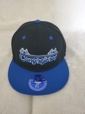 #ad #ad SANTURCE CANGREJEROS NLB EBBETS FIELD BLACK BLUE FITTED HAT SZ 7 1 8 MENS NEW $33.99