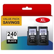 2 PACK Black Ink Cartridge PG-240XL For Canon MG2120 MG3120 MG3122 MG3520 MG4220