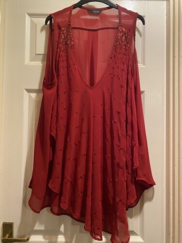 Yours Size 20 Red Party Sequin Vest Top - Picture 1 of 3
