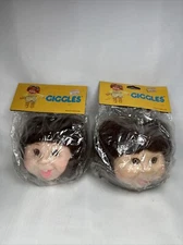 2 1985 Giggles Doll Replacement Head Sealed Brown Hair Brown Eyes Cabbage Patch