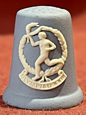  WEDGWOOD BLUE JASPERWARE THIMBLE LOS ANGELES OLYMPICS 1984 Excellent condition