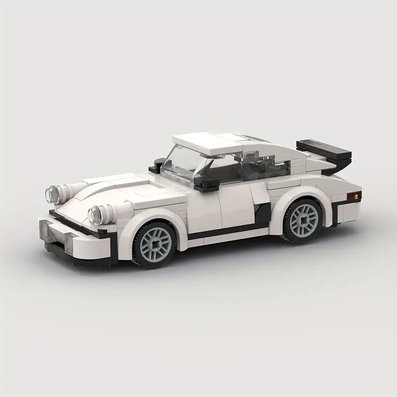 196pcs White City Car Vehicle Racing Car Brick, Racing Super Tech Car Model