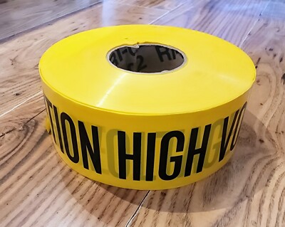 Caution High Voltage Tape - 3'' X 1000', Yellow