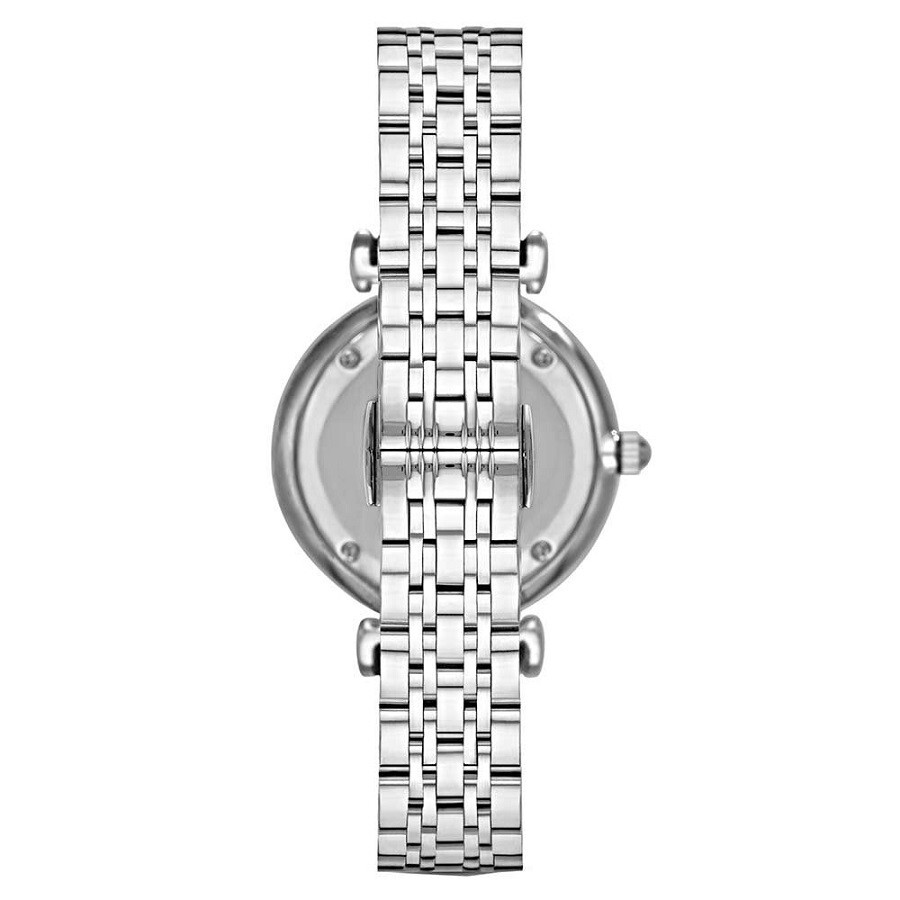 EMPORIO ARMANI 美品 EMPORIO ARMANI WOMENS WATCH SILVER BRACELET & PINK DIAL