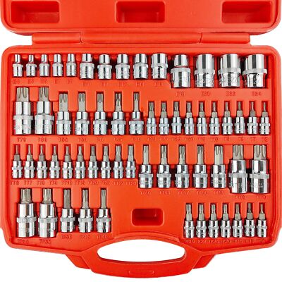 WETT Master Torx Bit Socket and External Torx Socket Set, 60-Piece 1/4'', 3/8''...