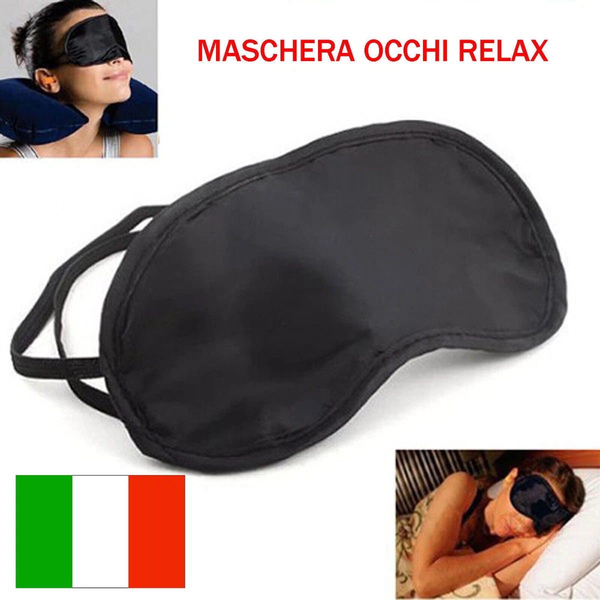 Trade Shop - Maschera Notte Copri Occhi Per Dormire Da Viaggio Con