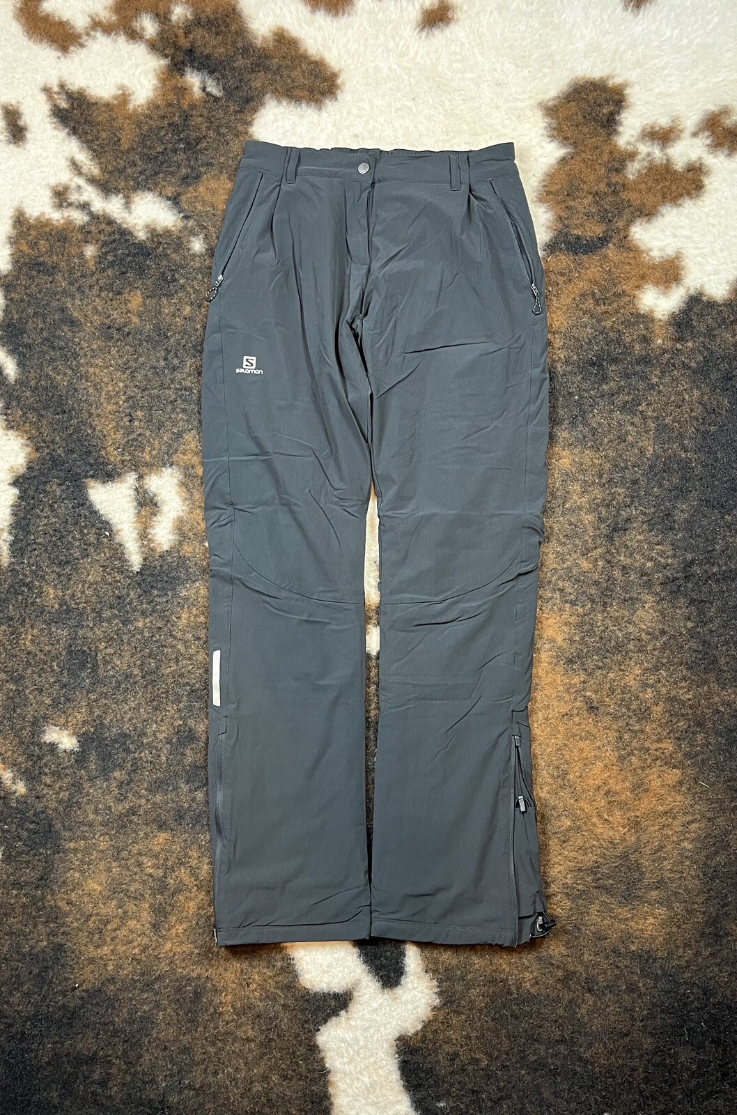 Salomon Pantaloni Nero Neve Sci Snowboard Grandi 28x32 Vita Allungata