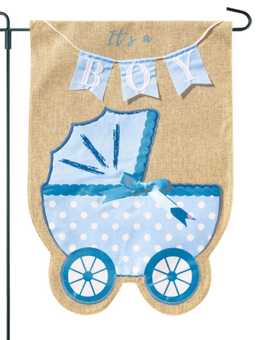New Baby Banner Baby Boy Garden Flag, Yard Sign, Car Decoration Blue