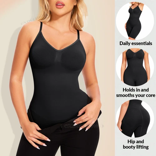 Tummy Control Bodysuit Sculpting Body Shaper Tank Top Shapewear Snatched Waist - Picture 5 of 35
