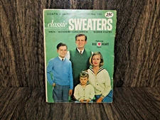 1964 Knitting Pattern, Classic Sweaters, Coats & Clark's Book No. 145 Vintage