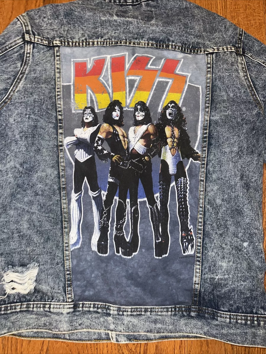 Jean jacket sales with metal patches
