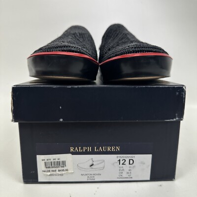 Ralph Lauren Woven Black Straw Slip On Shoes Men\'s Size 12 D Ralph Lauren Woven Black Straw Slip On Shoes Men main image 2