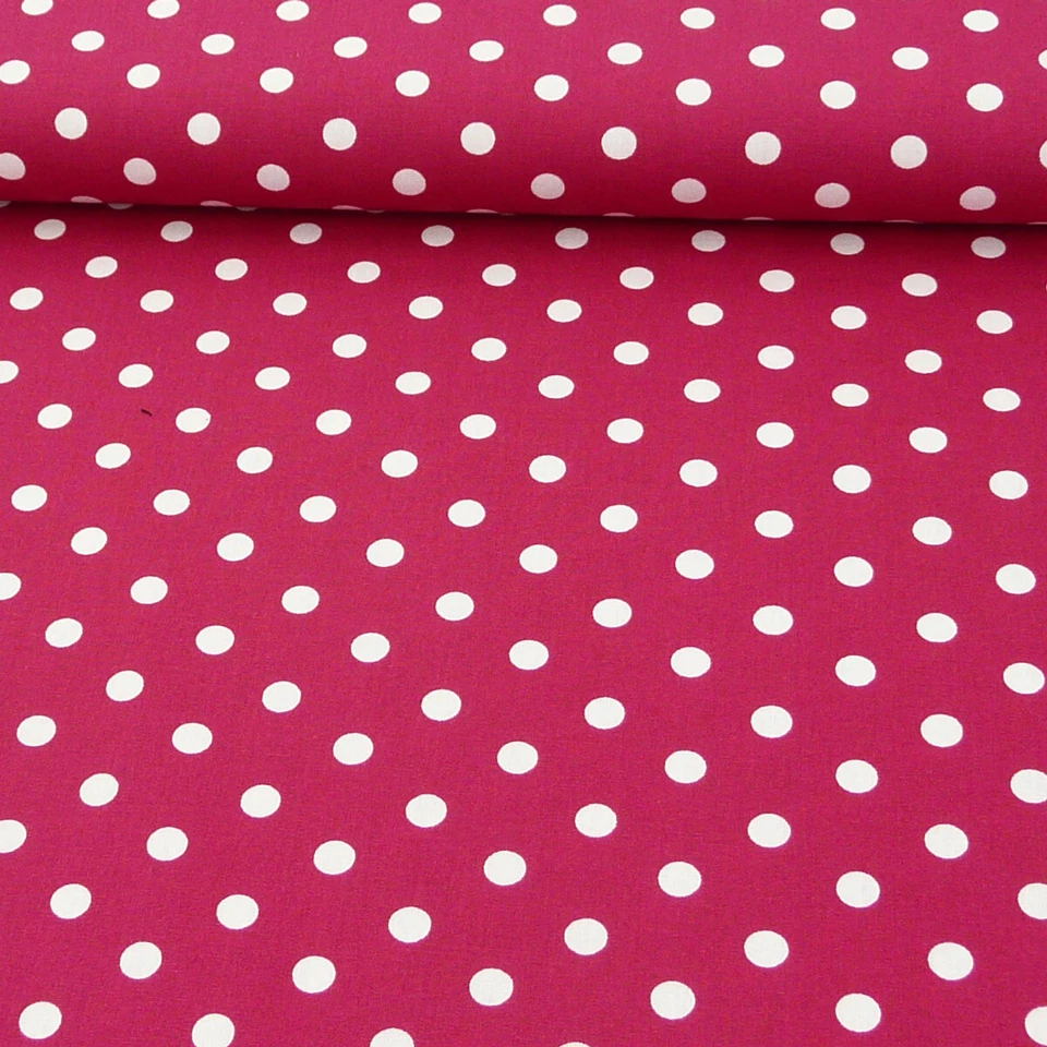 Baumwollstoff Punkte groß Ø 7mm cerise weiß - Bild 1 von 1