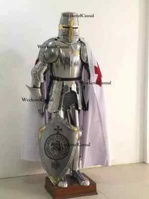 Mittelalterliche Templer-Kreuz-Ritter-tragbare Rüstung, Kreuzritter-Ganzkörperrü - Bild 1 von 4