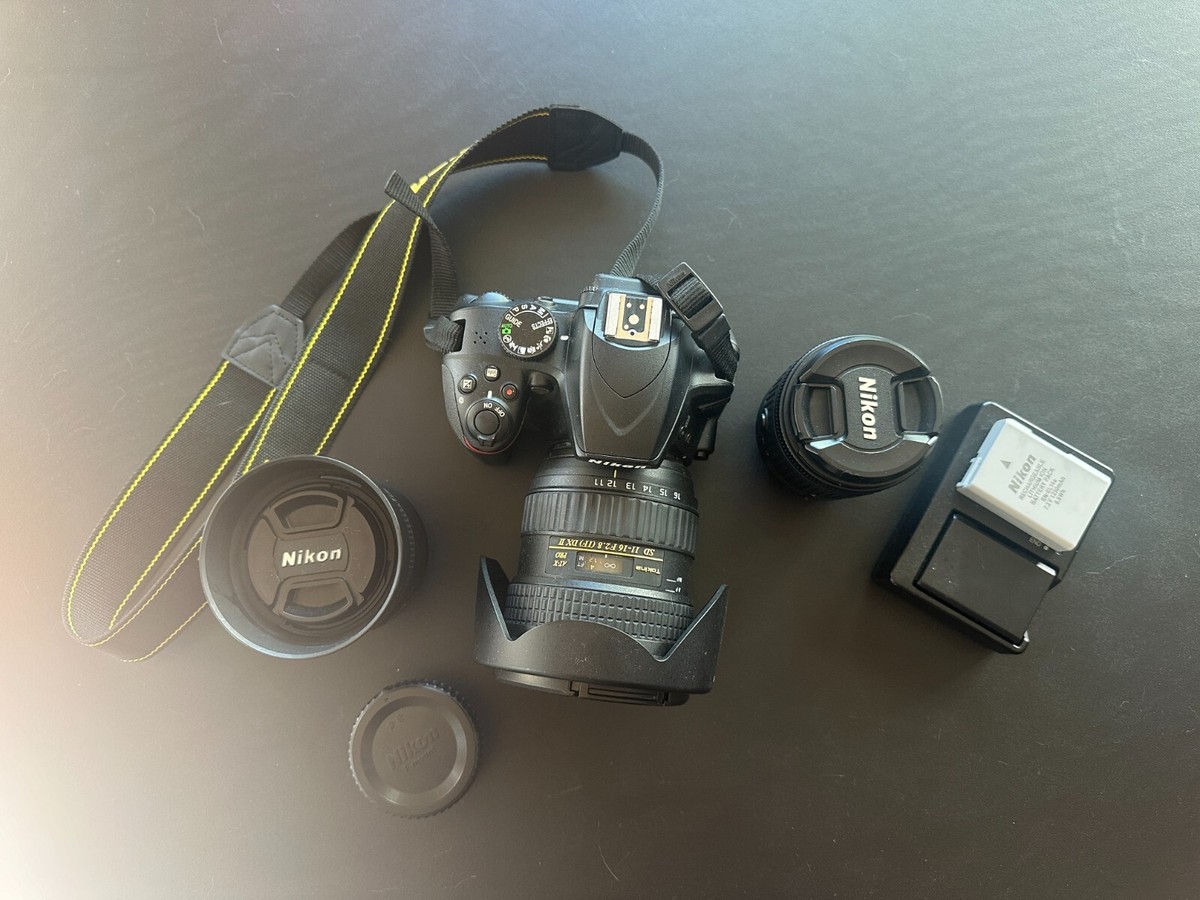 Nikon D3400 Camera Full Kit Lenses, Extra Battery, Strap