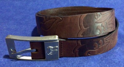 Brown Leather MLB Baltimore Orioles Belt Sz 42 Eagle Wings Silver Buckle