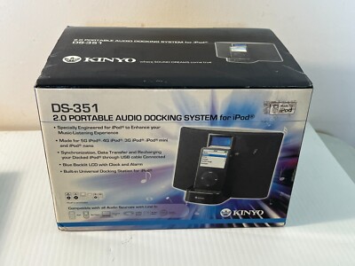 KINYO 2.0 PORTABLE AUDIO DOCKING SYSTEM FOR IPOD DS-351 NIB NEW