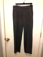NWT Banana Republic Womens SZ 2 Petite Black White Pleated Front Trouser Pants