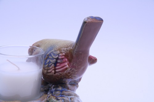 Ceramic Bird Votive Candle Holder Tea Light Nest 4" Multicolor - Picture 6 of 21