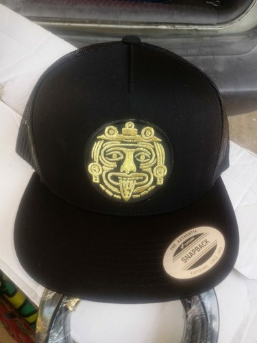 Aztec Skull Embroidered Snapback Baseball Cap | Calaca Mexicana | Mexico Skull | La Muerte