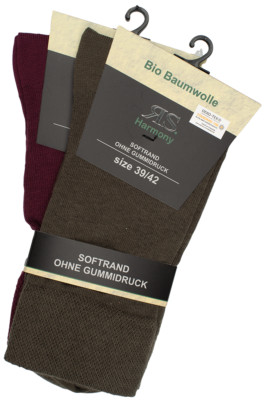 2-10 Paar Socken Bio 98% Biobaumwolle Organic Damen Herren Socken o. Gummi RS