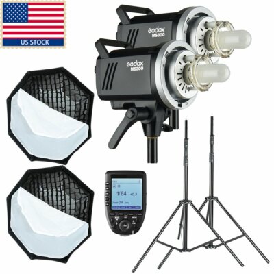 600w 2x Godox MS300 300WS Studio Strobe Flash Light Monolight f Wedding Photo