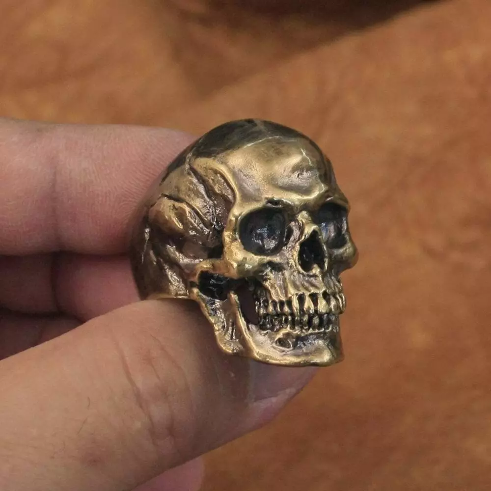 Brass skull ring deals