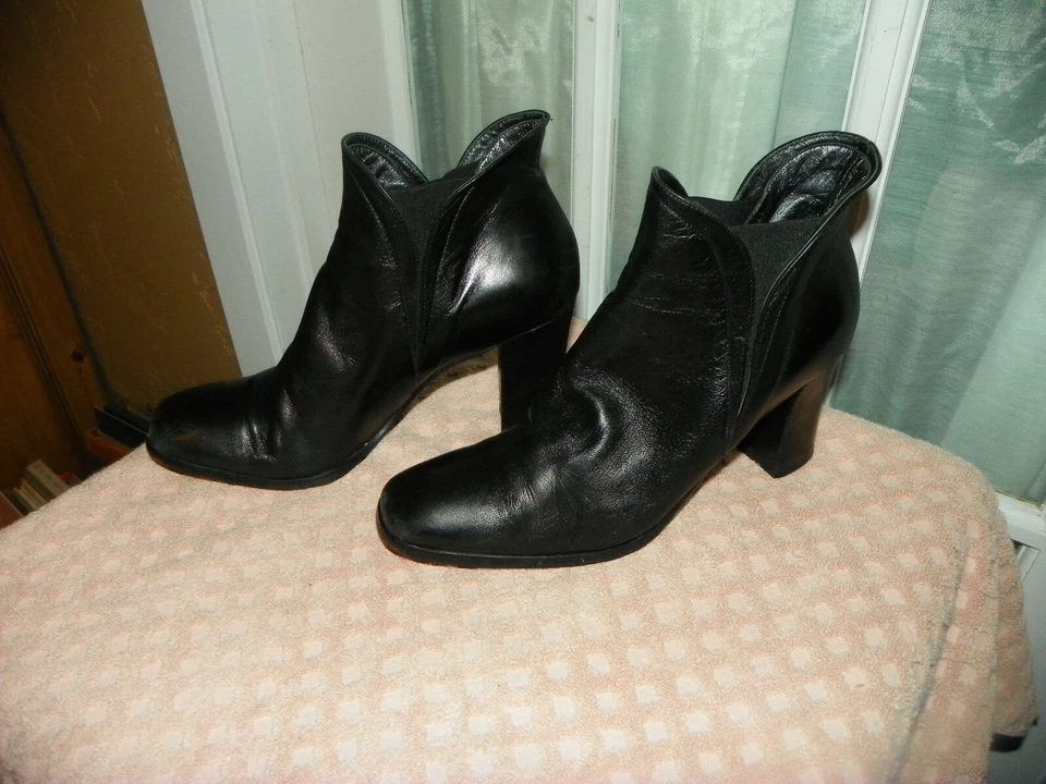 FILIPPO RAPHAEL черный мягкой кожи пятки ботинок женщин 39,5 Италии - Изображение 3 из 4