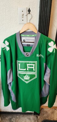 2014 NHL Reebok Green St Patricks Day Los Angeles Kings Jersey Blank 2XL  SEWN
