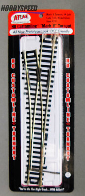 ATLAS HO SCALE CODE 100 #4 MARK V LEFTHAND TURNOUT train track switch ATL391 NEW