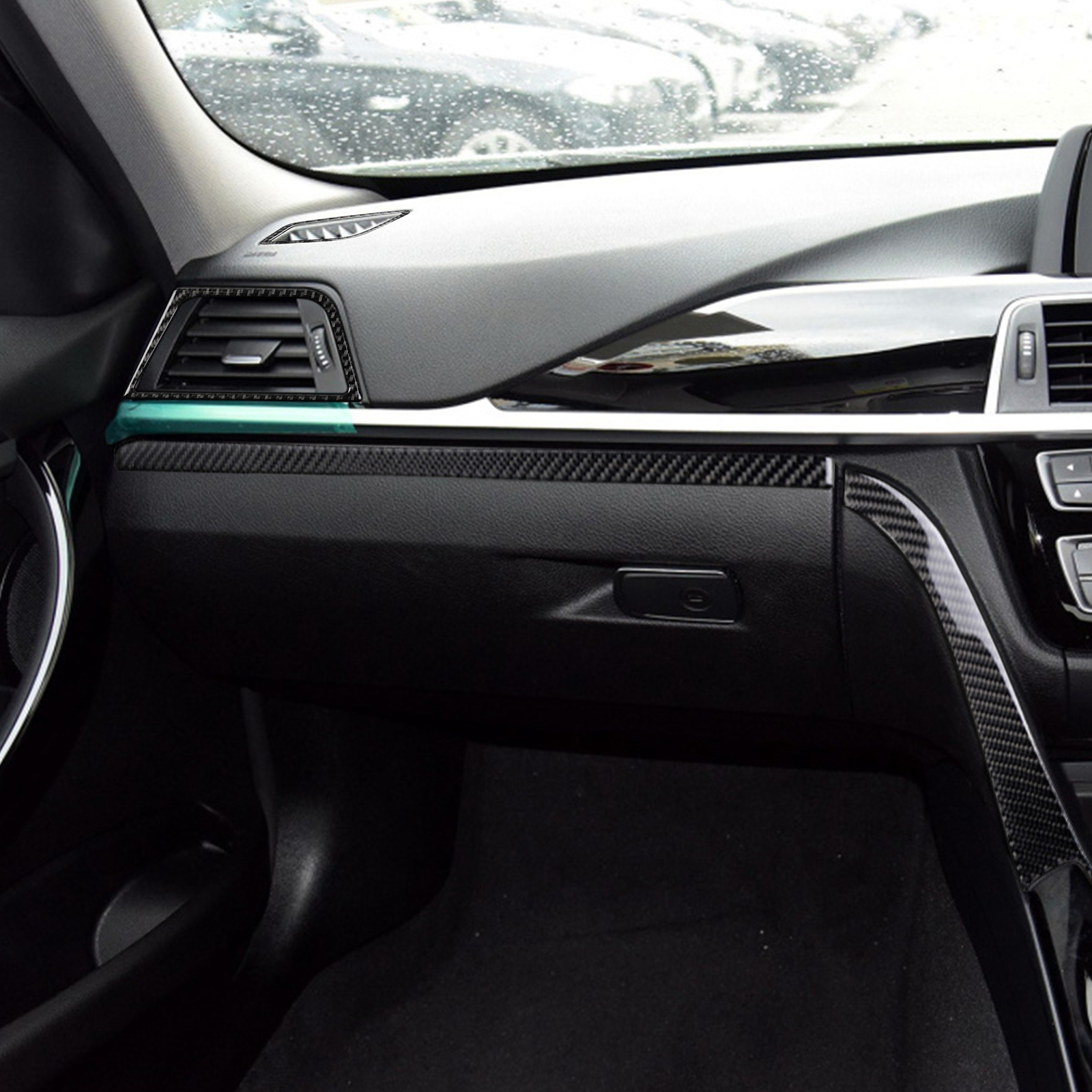 18PCS Real Carbon Fiber Interior Trim Decor Cover For BMW F30 F34 2013